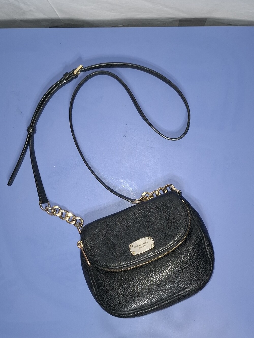 Vintage Michael Kors Black Pebbled Leather Crossbody Bag- EUC